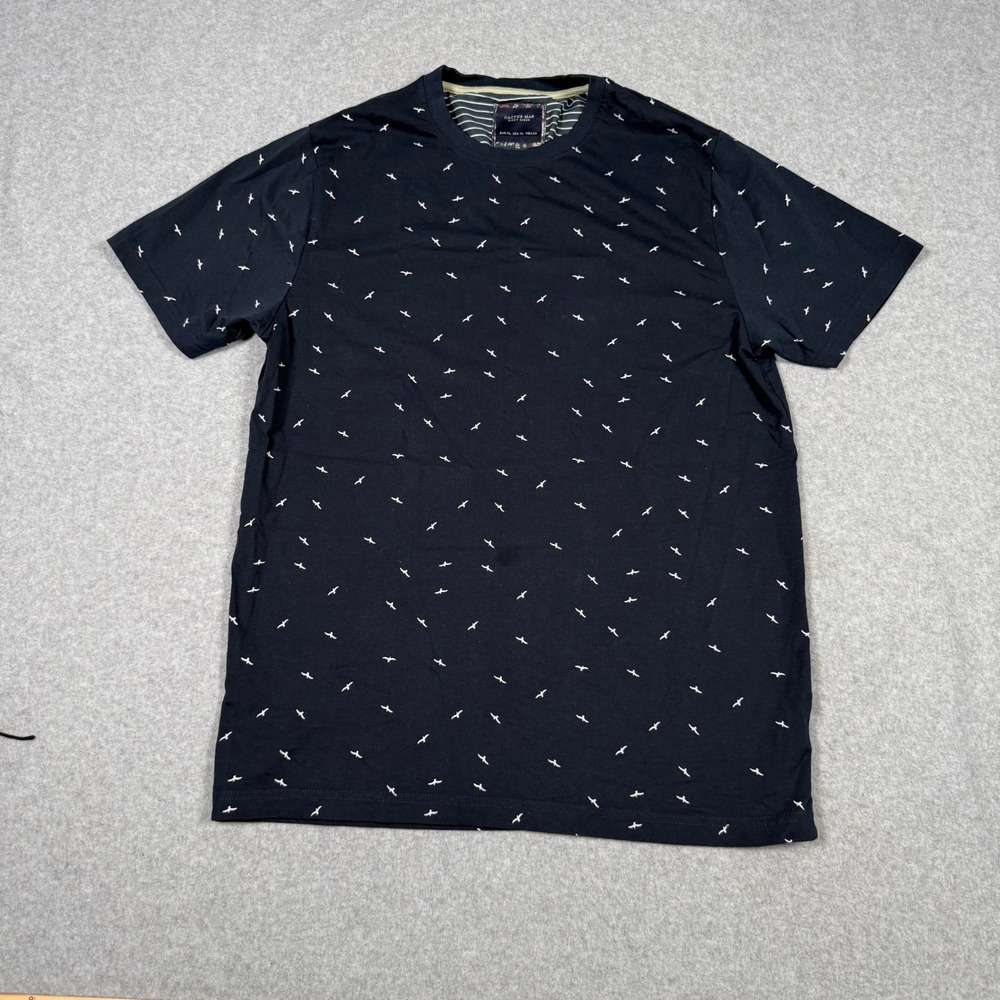 Cactus Man Ricky Singh Mens XL Navy Blue Bird Print Short Sleeve T-Shirt